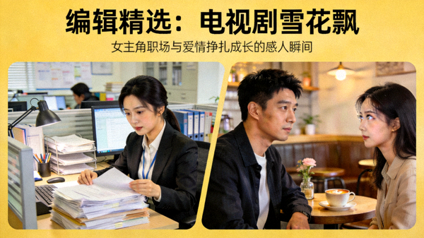 编辑精选电视剧雪花飘中女主角在职场与爱情中挣扎成长的感人镜头